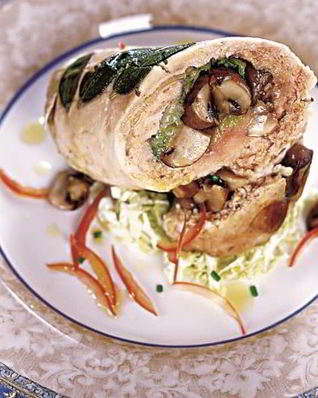 Индейка, фаршированная грибами