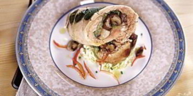 индейка, фаршированная грибами