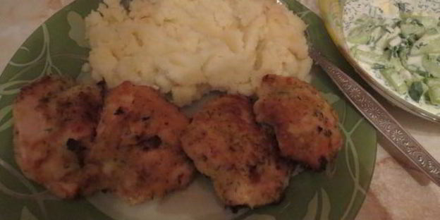 куриное филе в луковом кляре