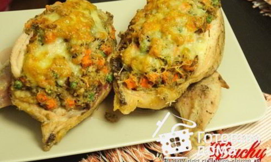 Рецепт курицы, фаршированной овощами