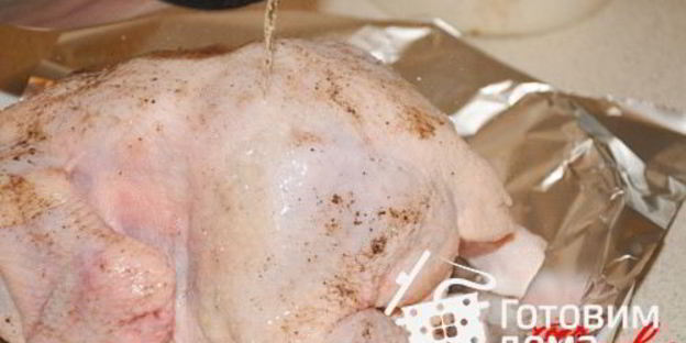 курица, фаршированная овощами