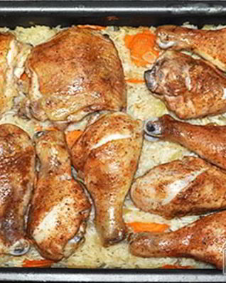 Курица с рисом в духовке