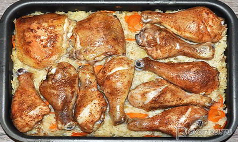 Рецепт курицы с рисом в духовке