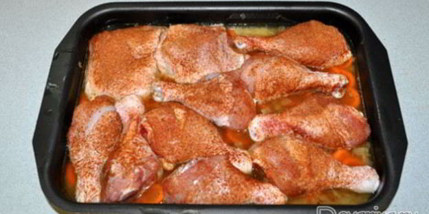 курица с рисом в духовке