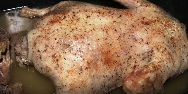 пьяная утка с карамелизованными яблоками