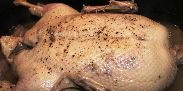 пьяная утка с карамелизованными яблоками