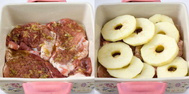 свинина по-валлийски с яблочным фланом