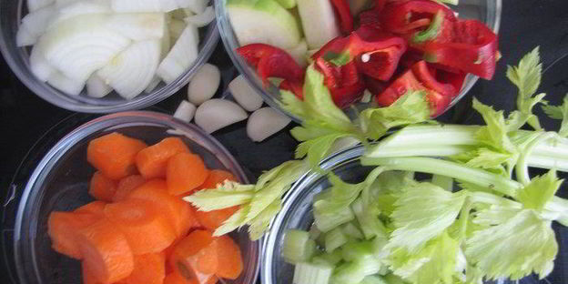 телятина с овощами, томленая в вине