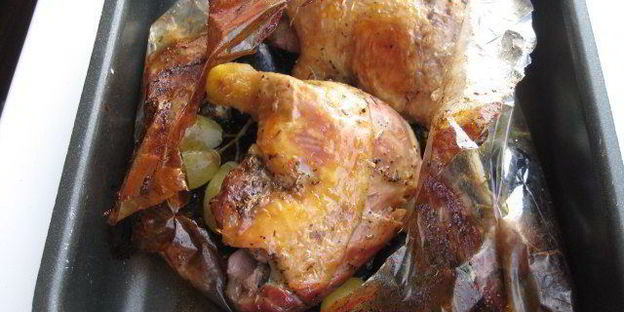 утка с пряным виноградом