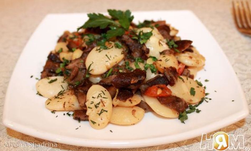 Рецепт белой фасоли тушенной с грибами