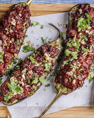 Фаршированные баклажаны в грузинском стиле