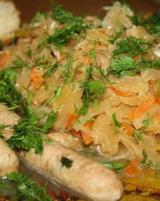 Капуста тушеная по-немецки в мультиварке