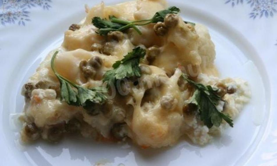 Рецепт цветной капусты запеченной в духовке с твердым сыром и яйцом