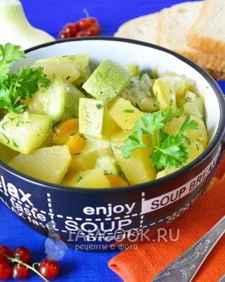 Тушеные кабачки с картошкой в мультиварке