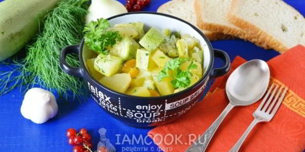 тушеные кабачки с картошкой в мультиварке