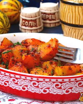 Тыква по-гречески в духовке