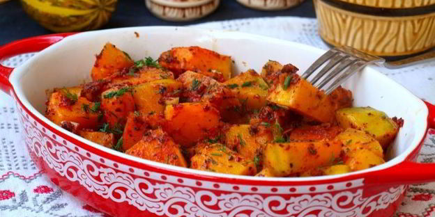 тыква по-гречески в духовке