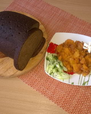 Тыква, жаренная с луком