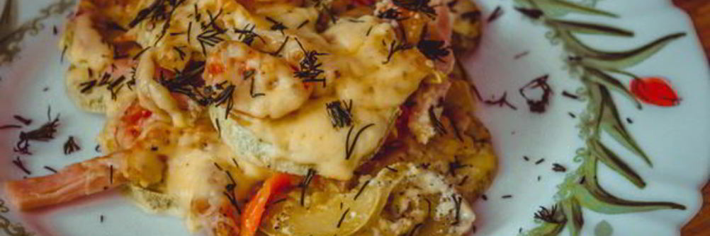 Запеченный кабачок с чесноком