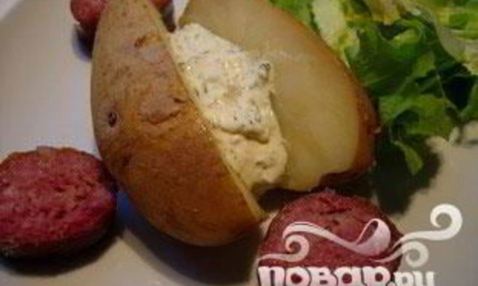 Рецепт запеченного картофеля с травяным соусом