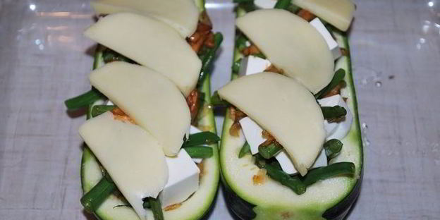 запеченные цукини с лисичками и фетой