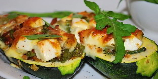 запеченные цукини с лисичками и фетой