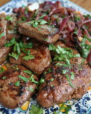 Говяжья печень по-венециански