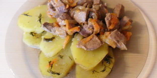 говяжья печень с картофелем в мультиварке