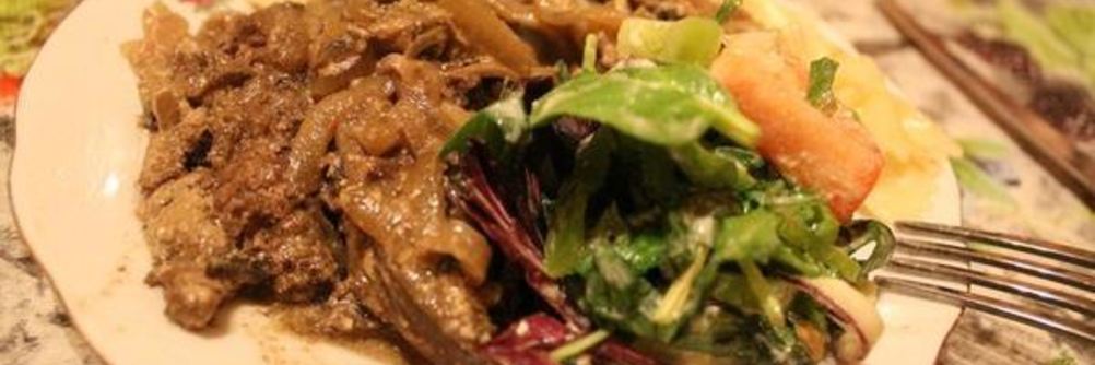 Говяжья печень в соусе Порто