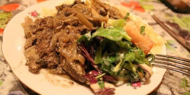 говяжья печень в соусе порто