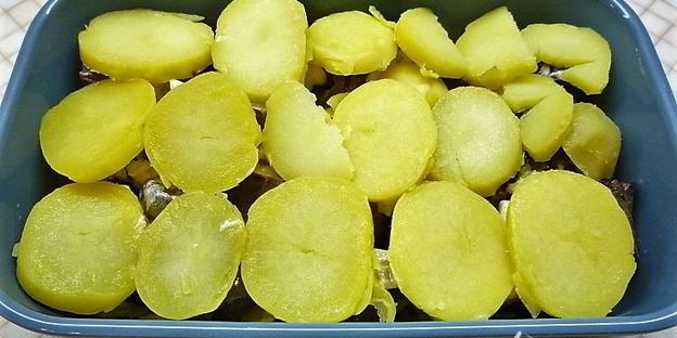 гратен с печенью индейки