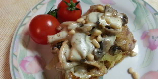 куриная печень под шапкой