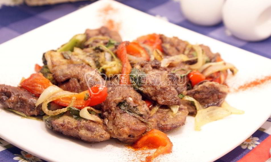 Рецепт куриной печени с овощами