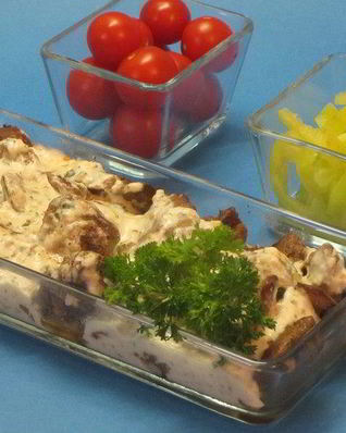 Куриная печень со сливочно-горчичным соусом