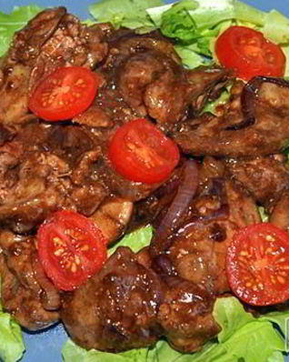 Куриная печень терияки