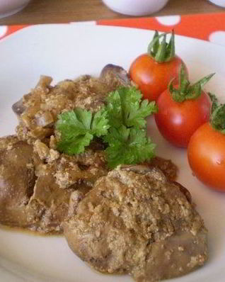 Куриная печень в сливках в мультиварке