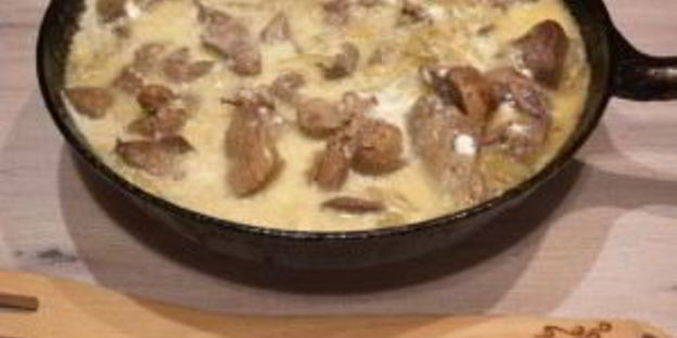 куриная печень в сливках