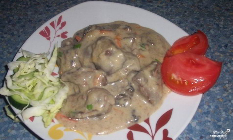 Рецепт куриной печени в соусе