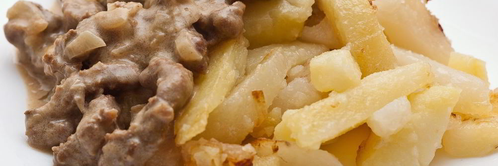 Печень говяжья по-строгановски