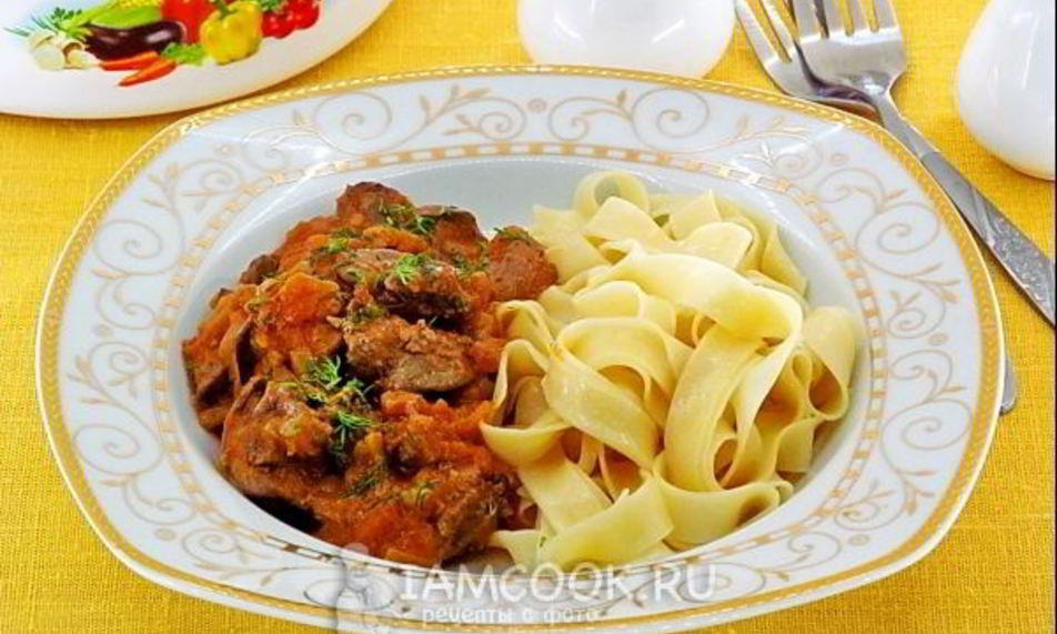 Рецепт печени куриной в яблочном соусе в микроволновке