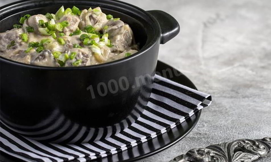 Рецепт печени по строгановсков со сметаного