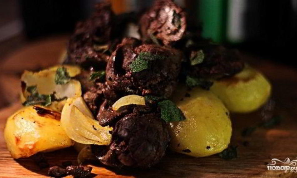 Рецепт печени с картошкой в духовке