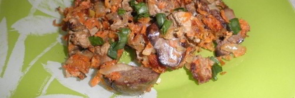 Печень с овощами в мультиварке