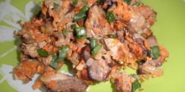 печень с овощами в мультиварке