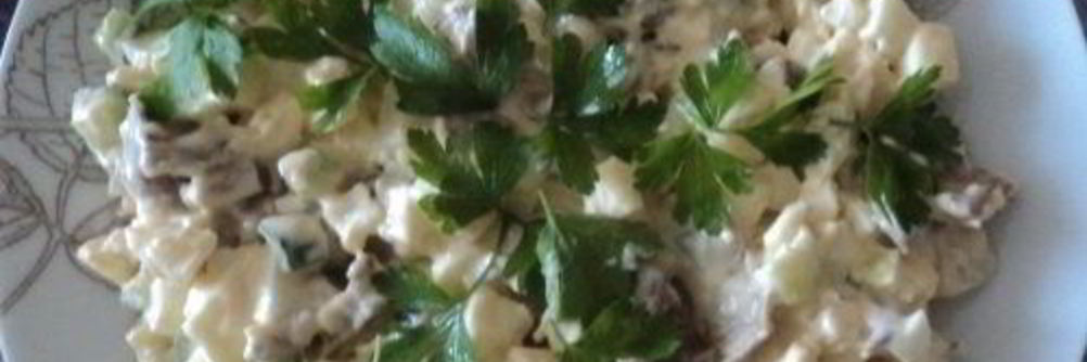 Печень с вешенками