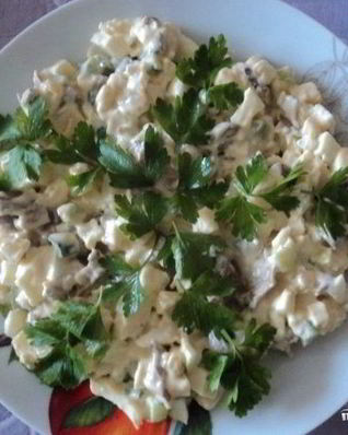 Печень с вешенками