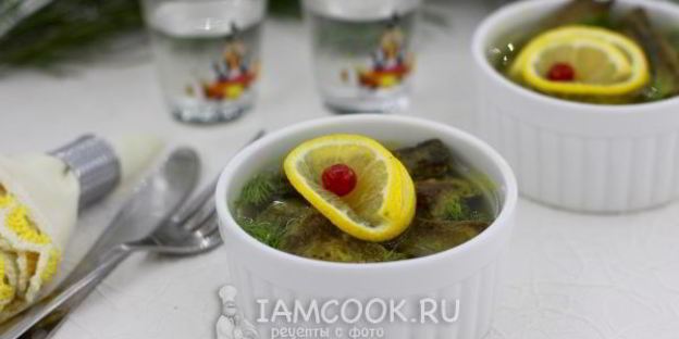 печень в лимонном желе