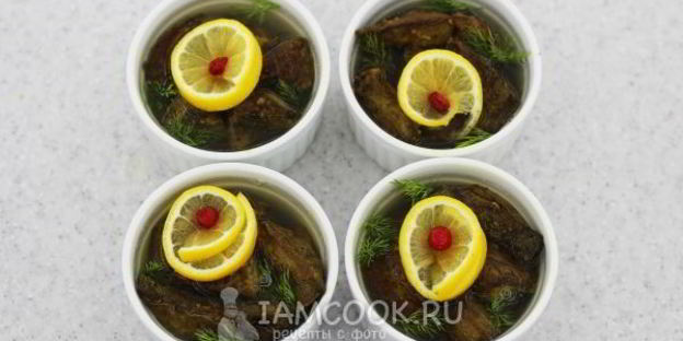 печень в лимонном желе