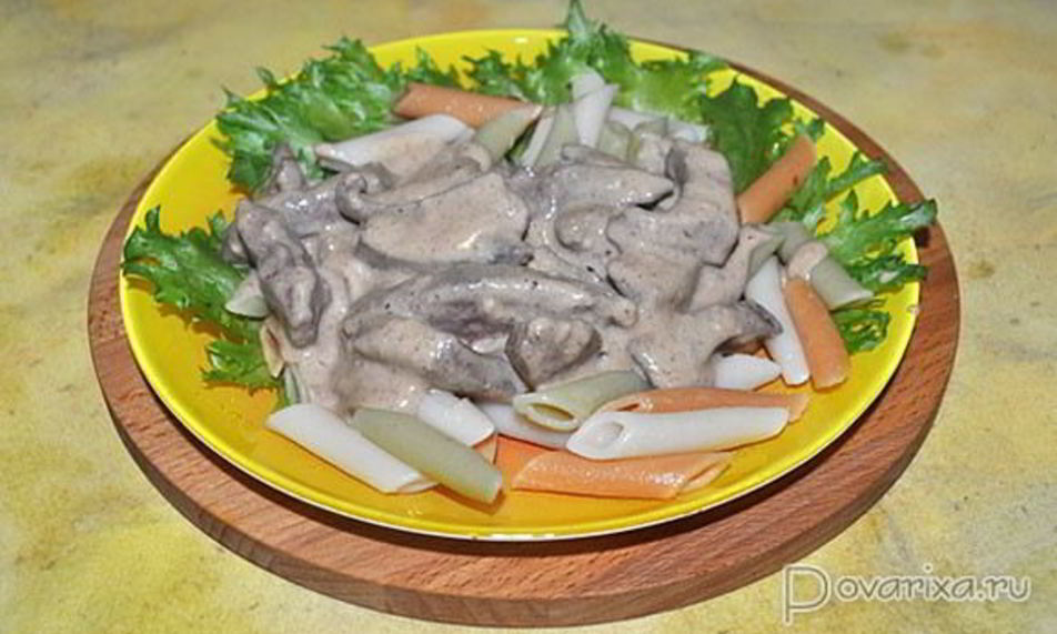 Рецепт печени в сливочном соусе бешамель