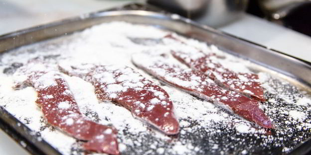 телячья печень со шпинатом